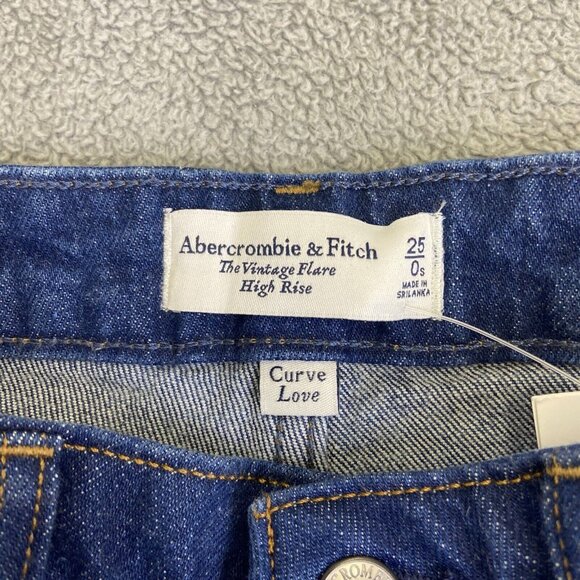 Abercrombie Fitch Women Jeans 25 0s Short Curve Love The Vintage Flare High Rise - Picture 7 of 11